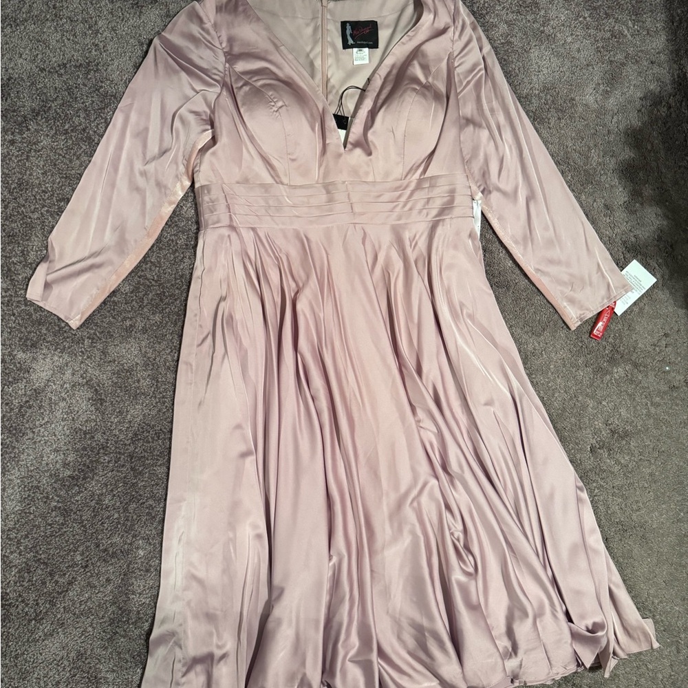 Mac Duggal Blush Long Sleeve Dress